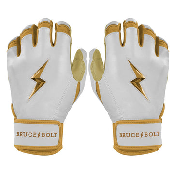 PREMIUM PRO GOLD Series Short Cuff Batting Gloves - Gold WHITE - 1