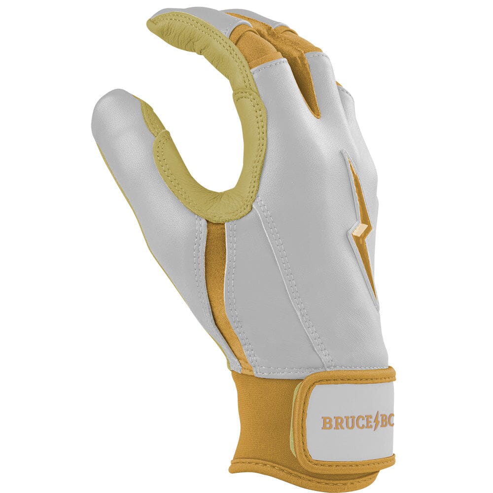 PREMIUM PRO GOLD Series Short Cuff Batting Gloves - Gold WHITE- thumb 5