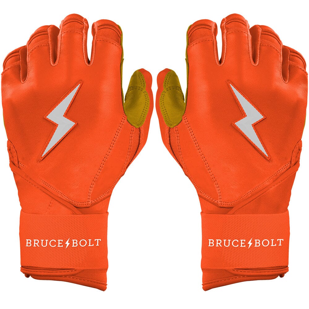 PREMIUM PRO Long Cuff Batting Gloves | ORANGE- quickbuy