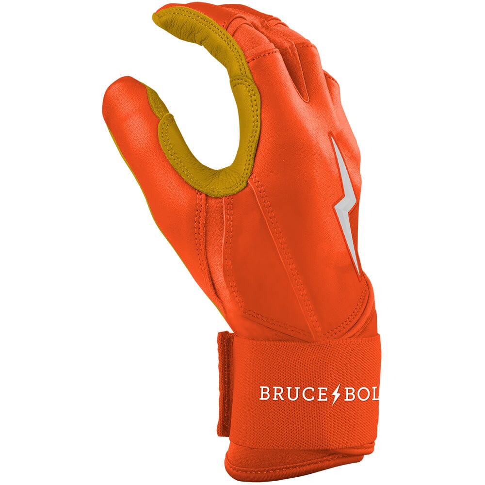 PREMIUM PRO Long Cuff Batting Gloves | ORANGE- thumb 5