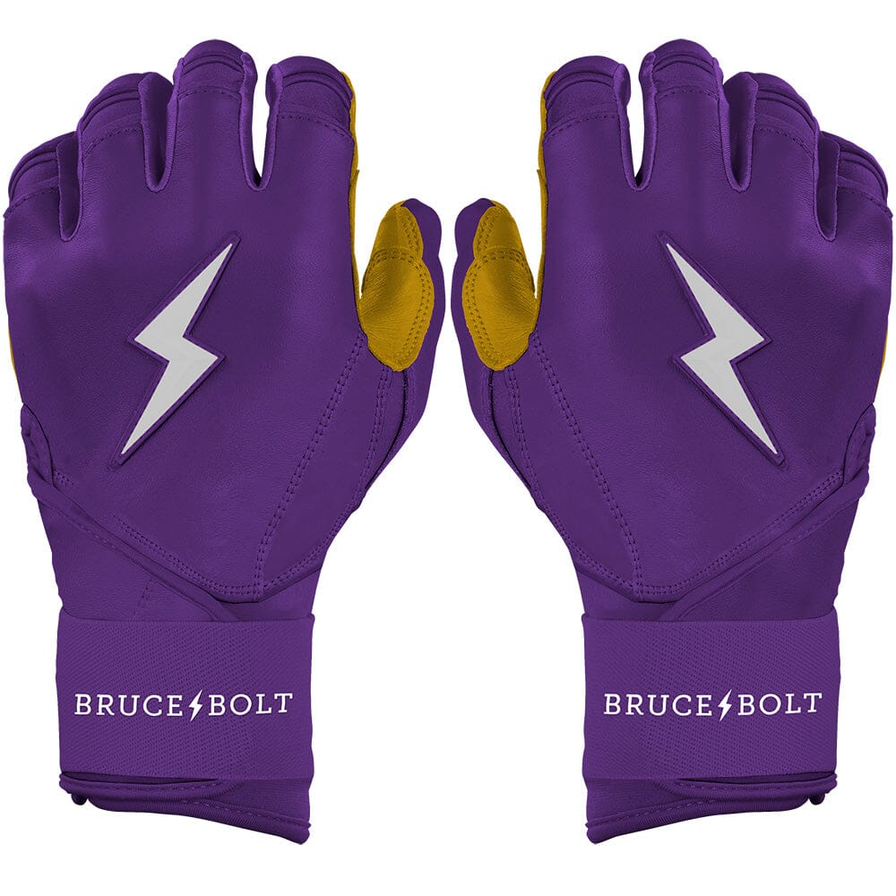 PREMIUM PRO Long Cuff Batting Gloves | Purple- quickbuy
