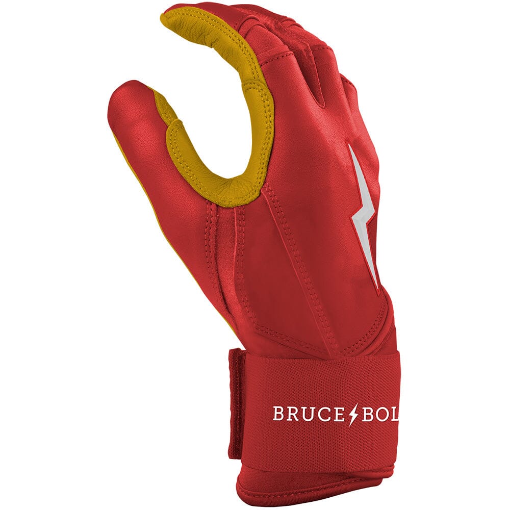 PREMIUM PRO Long Cuff Batting Gloves | RED- thumb 5