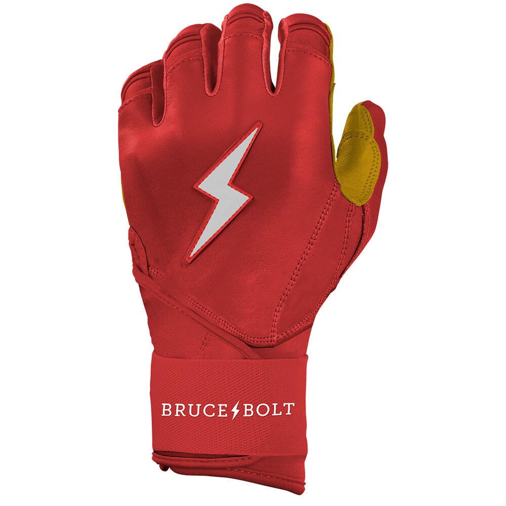 PREMIUM PRO Long Cuff Batting Gloves | RED- thumb 3