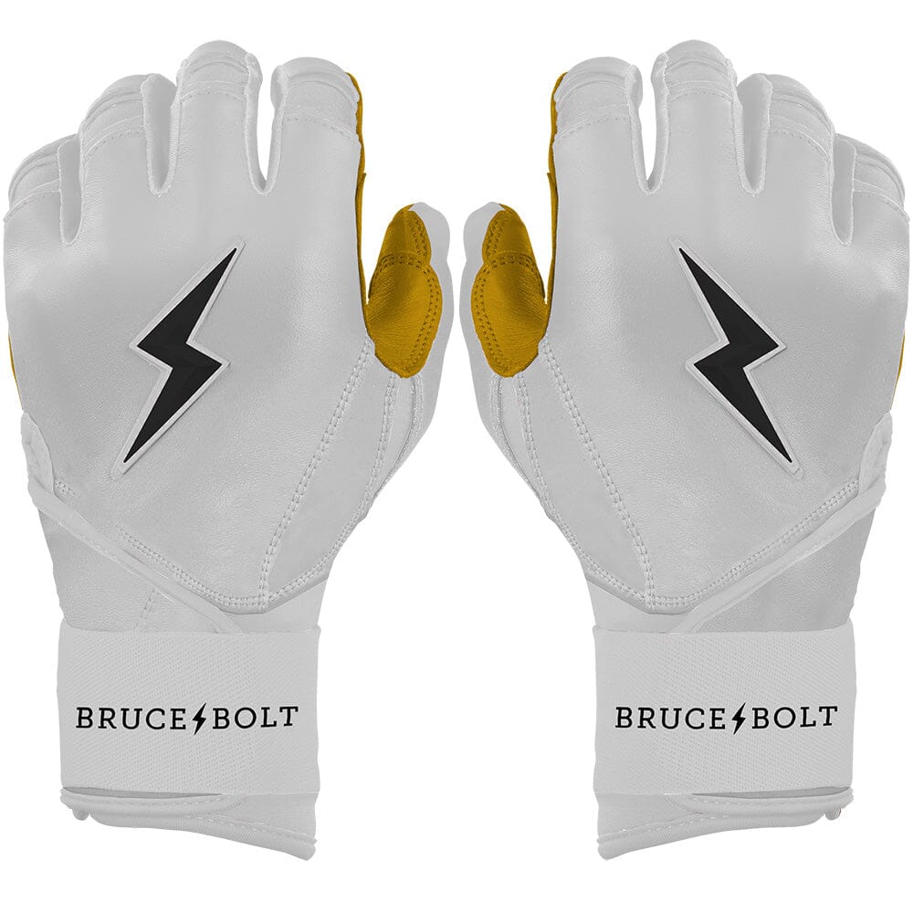 PREMIUM PRO Long Cuff Batting Gloves | WHITE- quickbuy