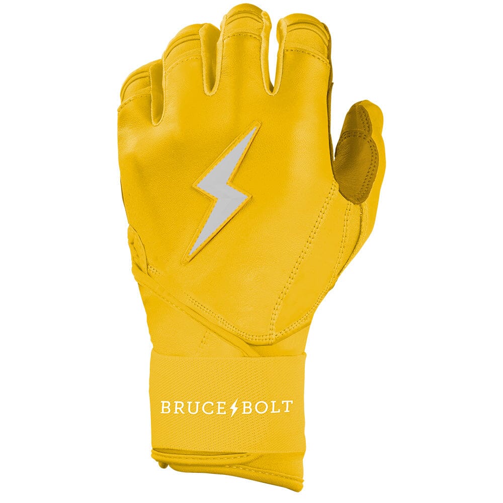 PREMIUM PRO Long Cuff Batting Gloves | YELLOW- thumb 3