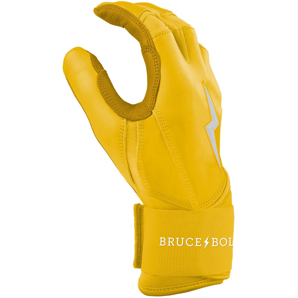 PREMIUM PRO Long Cuff Batting Gloves | YELLOW- thumb 5