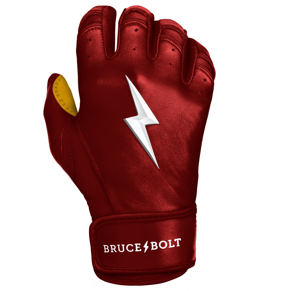 PREMIUM PRO Short Cuff Batting Gloves | MAROON- thumb 7