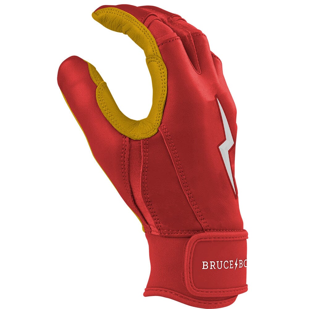 PREMIUM PRO Short Cuff Batting Gloves | RED- thumb 5