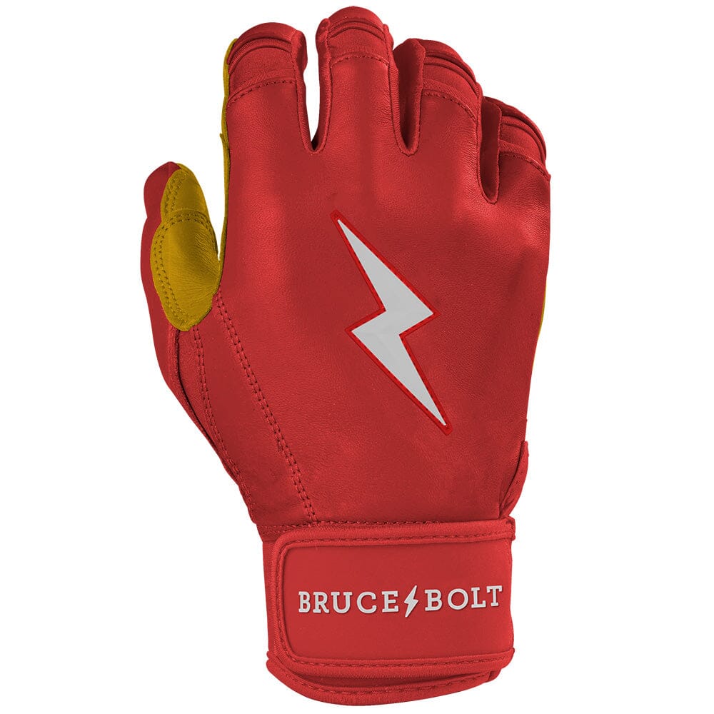 PREMIUM PRO Short Cuff Batting Gloves | RED- thumb 4