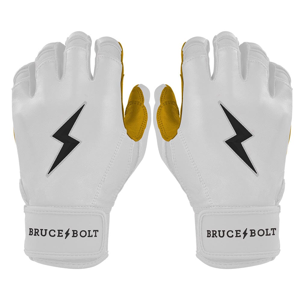 PREMIUM PRO Short Cuff Batting Gloves | WHITE- quickbuy