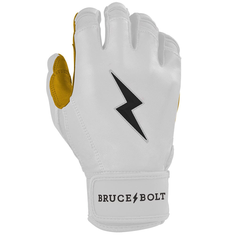 PREMIUM PRO Short Cuff Batting Gloves | WHITE- thumb 4