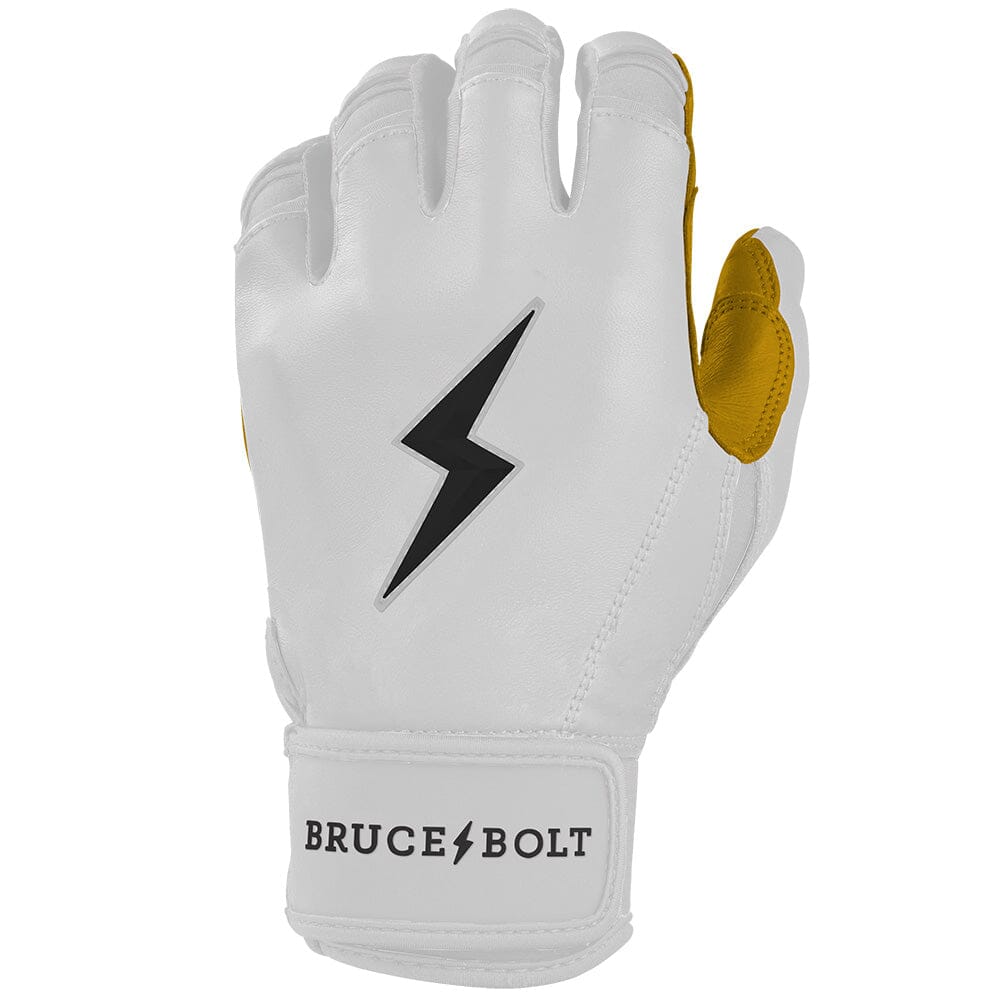 PREMIUM PRO Short Cuff Batting Gloves | WHITE- thumb 3
