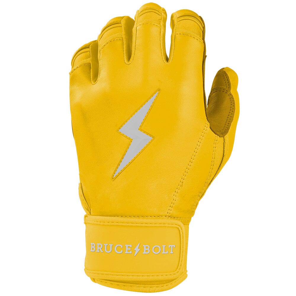 PREMIUM PRO Short Cuff Batting Gloves | YELLOW- thumb 3