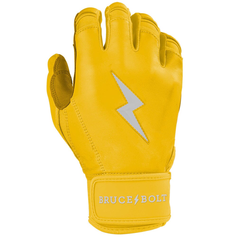 PREMIUM PRO Short Cuff Batting Gloves | YELLOW- thumb 4