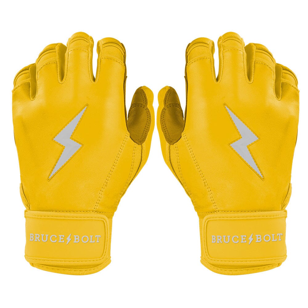 PREMIUM PRO Short Cuff Batting Gloves | YELLOW- quickbuy